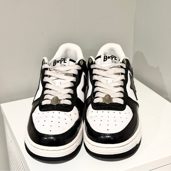 Bape Apesta Sz 9.5 Patent Black White - Picture 6 of 12
